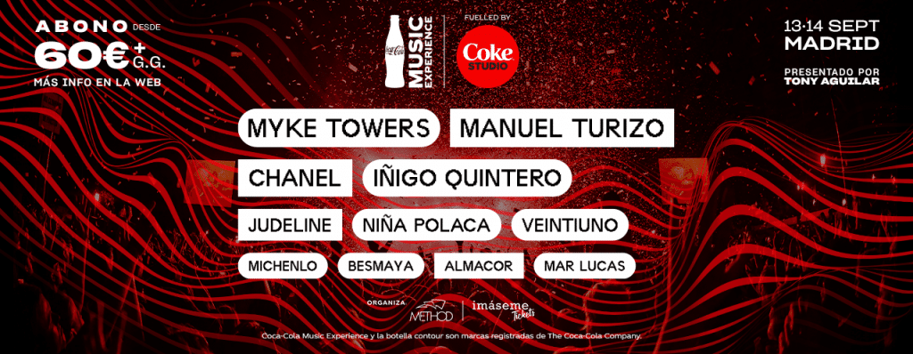 MYKE TOWERS, IÑIGO QUINTERO, VEINTIUNO, JUDELINE Y MICHENLO, NUEVOS ARTISTAS CONFIRMADOS DE COCA-COLA MUSIC EXPERIENCE 2024